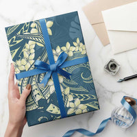 Cyan Polynesia Hammerhead Shark Tattoo With Plumeria Lei Wrapping Paper - Polynesian Pride