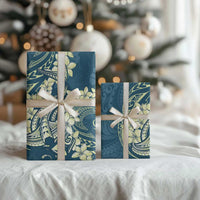 Cyan Polynesia Hammerhead Shark Tattoo With Plumeria Lei Wrapping Paper - Polynesian Pride