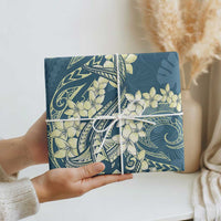 Cyan Polynesia Hammerhead Shark Tattoo With Plumeria Lei Wrapping Paper - Polynesian Pride