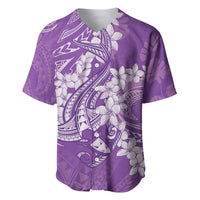 Purple Polynesia Hammerhead Shark Tattoo With Plumeria Lei Baseball Jersey