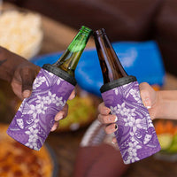 Purple Polynesia Hammerhead Shark Tattoo With Plumeria Lei 4 in 1 Can Cooler Tumbler