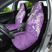 Purple Polynesia Hammerhead Shark Tattoo With Plumeria Lei Car Seat Cover