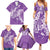 Purple Polynesia Hammerhead Shark Tattoo With Plumeria Lei Family Matching Summer Maxi Dress and Hawaiian Shirt