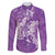 Purple Polynesia Hammerhead Shark Tattoo With Plumeria Lei Family Matching Summer Maxi Dress and Hawaiian Shirt
