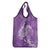 Purple Polynesia Hammerhead Shark Tattoo With Plumeria Lei Grocery Bag