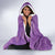 Purple Polynesia Hammerhead Shark Tattoo With Plumeria Lei Hooded Blanket