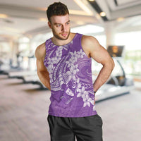 Purple Polynesia Hammerhead Shark Tattoo With Plumeria Lei Men Tank Top