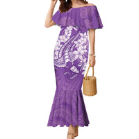 Purple Polynesia Hammerhead Shark Tattoo With Plumeria Lei Mermaid Dress