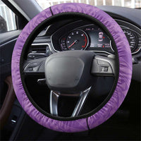 Purple Polynesia Hammerhead Shark Tattoo With Plumeria Lei Steering Wheel Cover