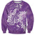 Purple Polynesia Hammerhead Shark Tattoo With Plumeria Lei Sweatshirt