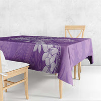Purple Polynesia Hammerhead Shark Tattoo With Plumeria Lei Tablecloth