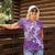 Purple Polynesia Hammerhead Shark Tattoo With Plumeria Lei Women Polo Shirt