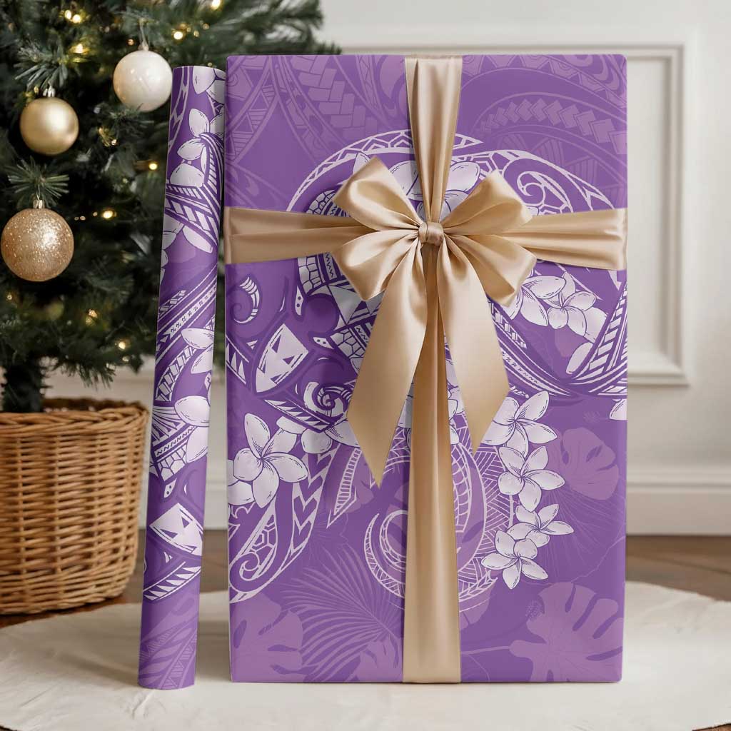 Purple Polynesia Hammerhead Shark Tattoo With Plumeria Lei Wrapping Paper - Polynesian Pride