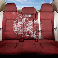 Red Polynesia Hammerhead Shark Tattoo With Plumeria Lei Back Car Seat Cover LT14 One Size Red - Polynesian Pride