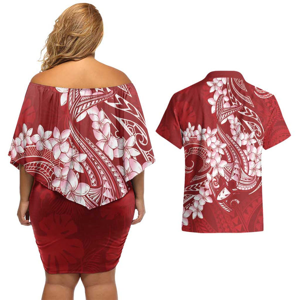 Personalized Hawaii Off Shoulder Short Dress Hammerhead Shark Kakau Polynesian Tribal Purple LT05 main image 1