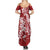 Red Polynesia Hammerhead Shark Tattoo With Plumeria Lei Family Matching Summer Maxi Dress and Hawaiian Shirt