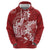 Red Polynesia Hammerhead Shark Tattoo With Plumeria Lei Hoodie