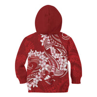 Red Polynesia Hammerhead Shark Tattoo With Plumeria Lei Kid Hoodie