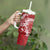 Red Polynesia Hammerhead Shark Tattoo With Plumeria Lei Tumbler With Handle