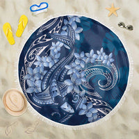 Navy Blue Polynesia Hammerhead Shark Tattoo With Plumeria Lei Beach Blanket