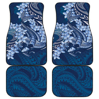 Navy Blue Polynesia Hammerhead Shark Tattoo With Plumeria Lei Car Mats