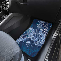 Navy Blue Polynesia Hammerhead Shark Tattoo With Plumeria Lei Car Mats