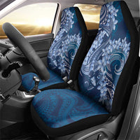 Navy Blue Polynesia Hammerhead Shark Tattoo With Plumeria Lei Car Seat Cover