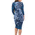 Navy Blue Polynesia Hammerhead Shark Tattoo With Plumeria Lei Family Matching Long Sleeve Bodycon Dress and Hawaiian Shirt