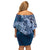 Navy Blue Polynesia Hammerhead Shark Tattoo With Plumeria Lei Family Matching Off Shoulder Short Dress and Hawaiian Shirt