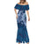 Navy Blue Polynesia Hammerhead Shark Tattoo With Plumeria Lei Mermaid Dress
