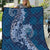 Navy Blue Polynesia Hammerhead Shark Tattoo With Plumeria Lei Quilt