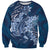 Navy Blue Polynesia Hammerhead Shark Tattoo With Plumeria Lei Sweatshirt