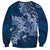 Navy Blue Polynesia Hammerhead Shark Tattoo With Plumeria Lei Sweatshirt