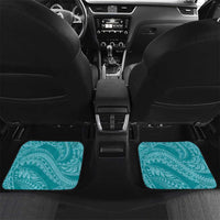 Teal Polynesia Hammerhead Shark Tattoo With Plumeria Lei Car Mats