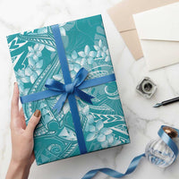 Teal Polynesia Hammerhead Shark Tattoo With Plumeria Lei Wrapping Paper - Polynesian Pride