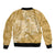 Yellow Polynesia Hammerhead Shark Tattoo With Plumeria Lei Bomber Jacket