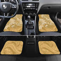 Yellow Polynesia Hammerhead Shark Tattoo With Plumeria Lei Car Mats