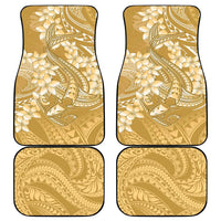 Yellow Polynesia Hammerhead Shark Tattoo With Plumeria Lei Car Mats