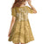 Yellow Polynesia Hammerhead Shark Tattoo With Plumeria Lei Family Matching Off Shoulder Short Dress and Hawaiian Shirt