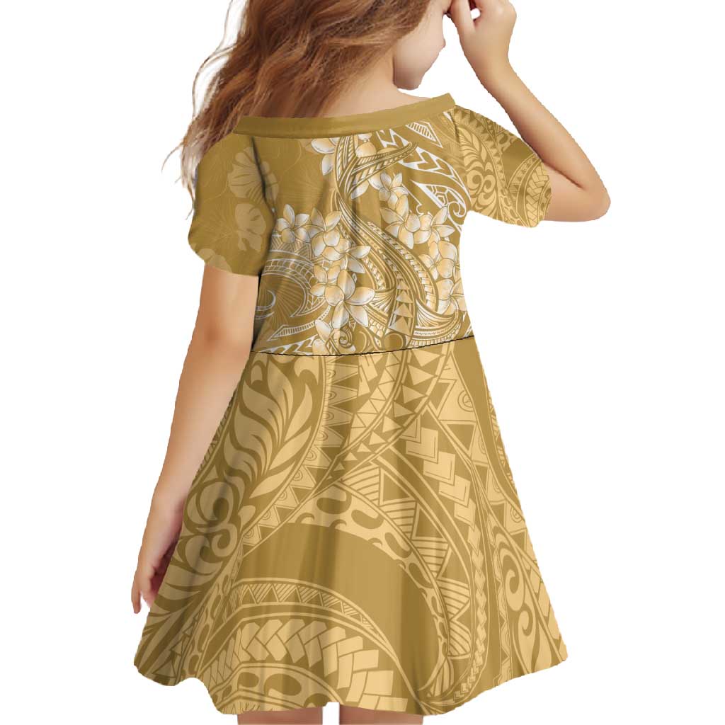 Yellow Polynesia Hammerhead Shark Tattoo With Plumeria Lei Family Matching Tank Maxi Dress and Hawaiian Shirt