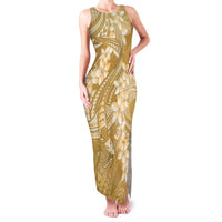 Yellow Polynesia Hammerhead Shark Tattoo With Plumeria Lei Family Matching Tank Maxi Dress and Hawaiian Shirt