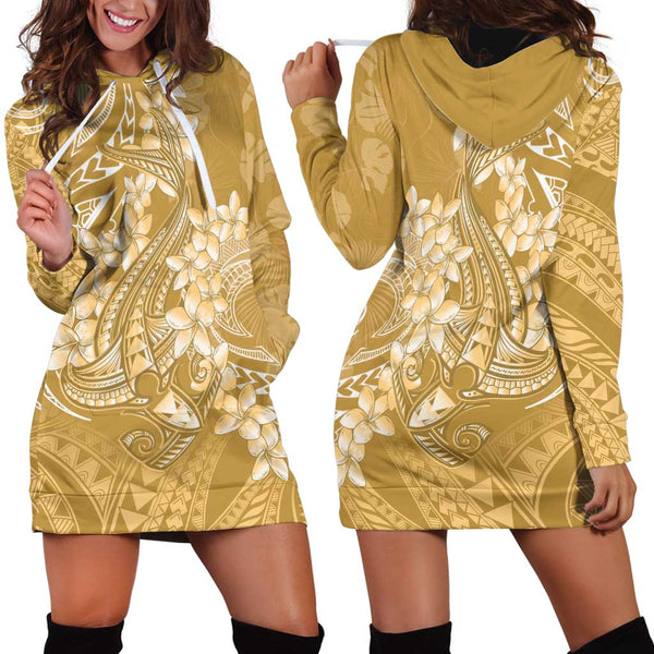 Polynesia Sherpa Hoodie Plumeria Blue Gradient Curves LT7 main image 1