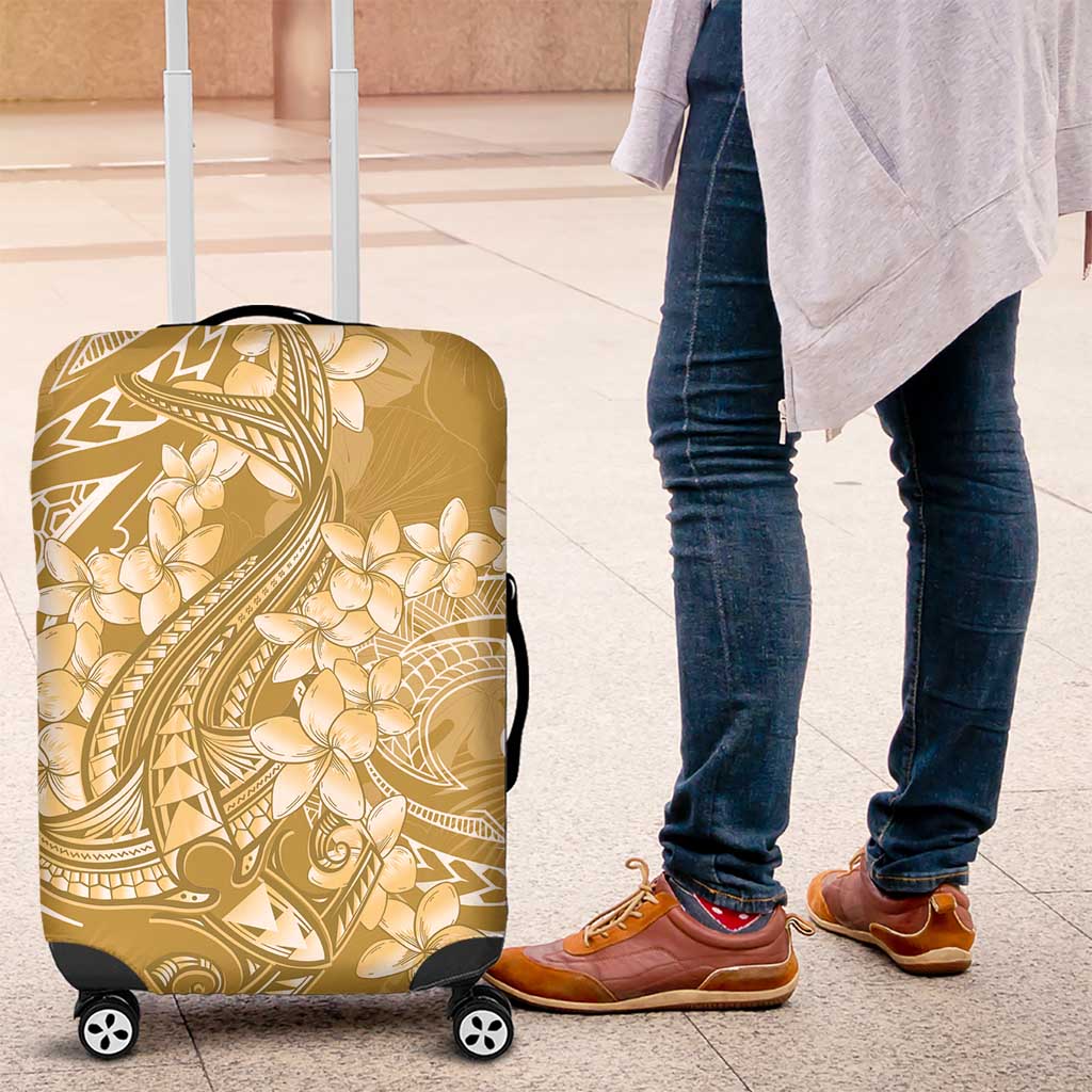 Yellow Polynesia Hammerhead Shark Tattoo With Plumeria Lei Luggage Cover LT14 Yellow - Polynesian Pride