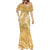 Yellow Polynesia Hammerhead Shark Tattoo With Plumeria Lei Mermaid Dress