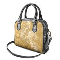 Yellow Polynesia Hammerhead Shark Tattoo With Plumeria Lei Shoulder Handbag