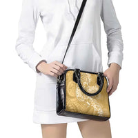 Yellow Polynesia Hammerhead Shark Tattoo With Plumeria Lei Shoulder Handbag