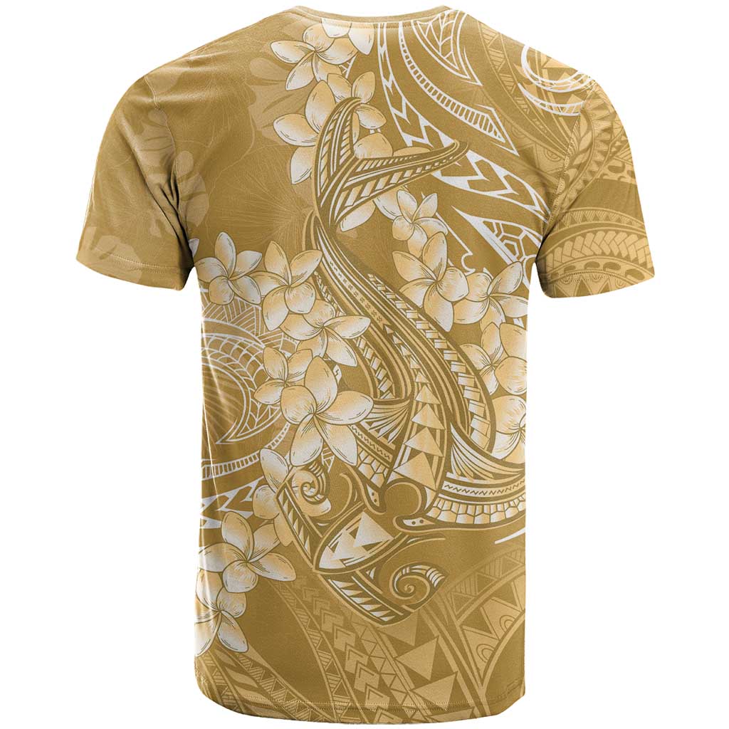 Yellow Polynesia Hammerhead Shark Tattoo With Plumeria Lei T Shirt