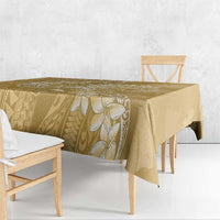 Yellow Polynesia Hammerhead Shark Tattoo With Plumeria Lei Tablecloth