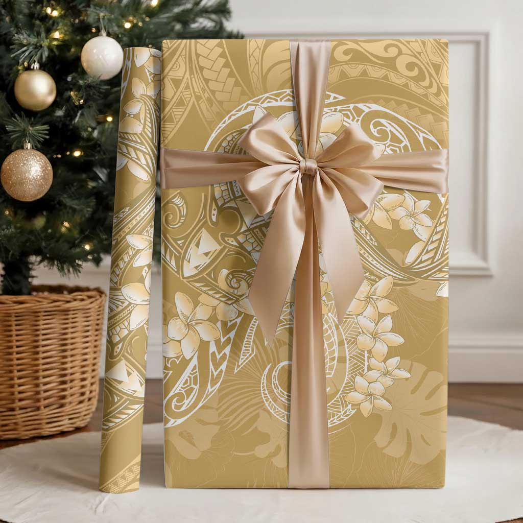 Yellow Polynesia Hammerhead Shark Tattoo With Plumeria Lei Wrapping Paper - Polynesian Pride