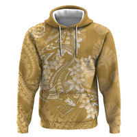Yellow Polynesia Hammerhead Shark Tattoo With Plumeria Lei Zip Hoodie LT14 Pullover Hoodie Yellow - Polynesian Pride